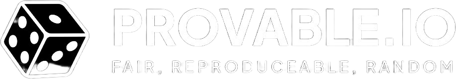 Provable.io logo, white, for dark backgrounds